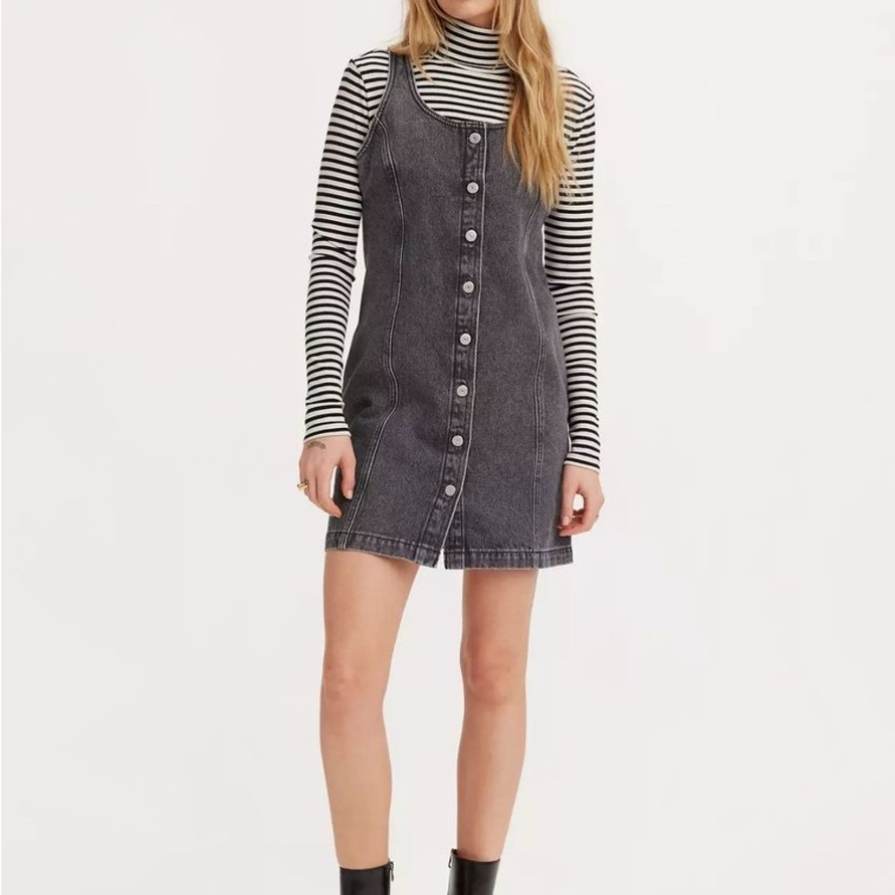 Levi's Black Denim Button-Down Dress